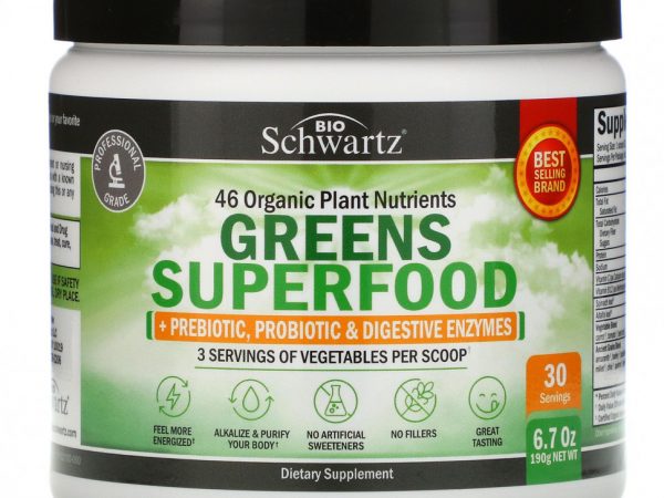 BioSchwartz, Greens Superfood, 190 г (6,7 унции)