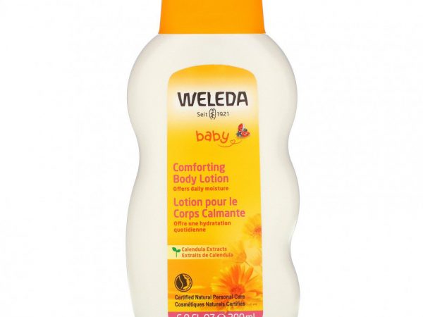 Weleda, детский успокаивающий лосьон для тела, календула, 200 мл (6,8 жидк. унции)