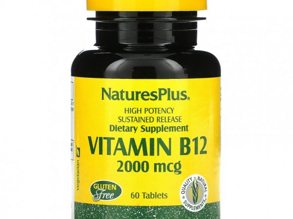 NaturesPlus, витамин B12, 2000 мкг, 60 таблеток