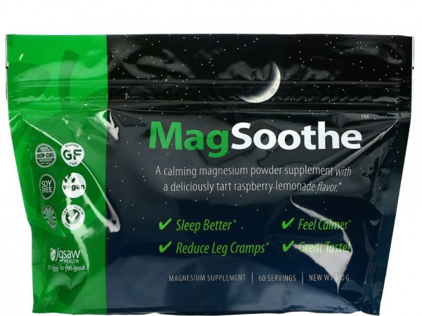 Jigsaw Health, MagSoothe, терпкий малиновый лимонад, 60 пакетиков, 330 г