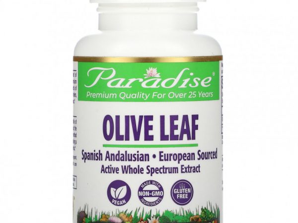 Paradise Herbs, Листья оливкового дерева, 60 вегетарианских капсул