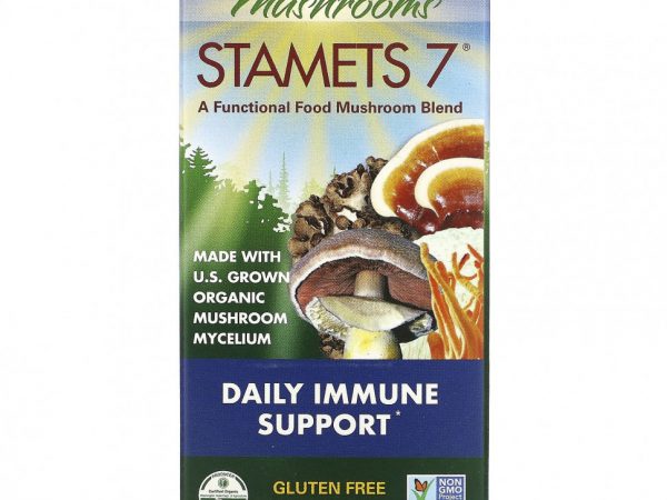 Fungi Perfecti, Stamets 7, ежедневная поддержка иммунитета, 60 вегетарианских капсул