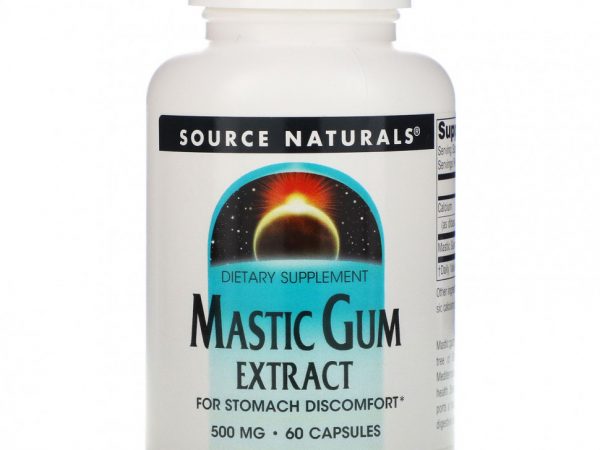 Source Naturals, Экстракт мастичной камеди, 500 мг, 60 капсул