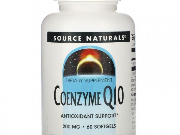 Source Naturals, коэнзим Q10, 200 мг, 60 мягких таблеток