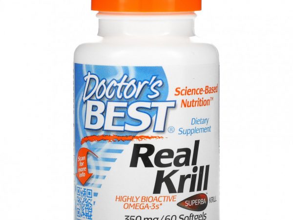 Doctor's Best, Real Krill, 350 мг, 60 капсул