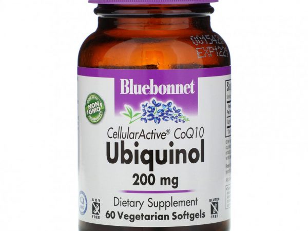 Bluebonnet Nutrition, Убихинол CellullarActive CoQ10, 200 мг, 60 растительных капсул