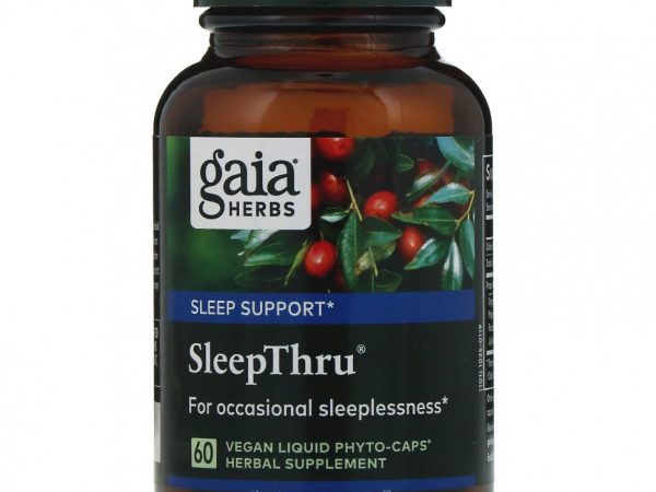 Gaia Herbs, SleepThru, 60 растительных фито-капсул с жидкостью