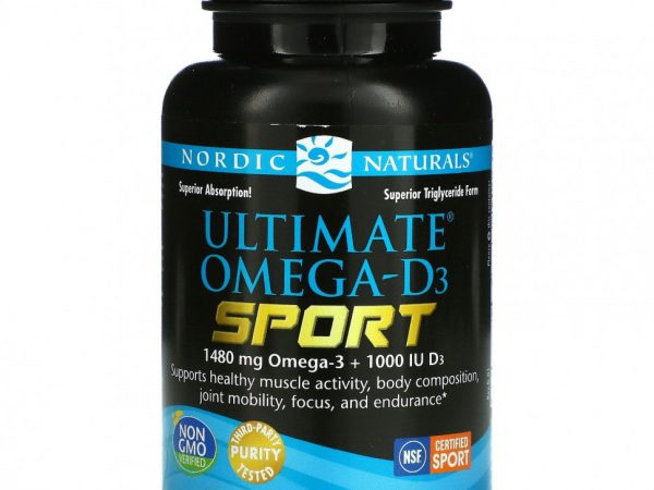 Nordic Naturals, Ultimate Омега-D3, Sport, 60 капсул