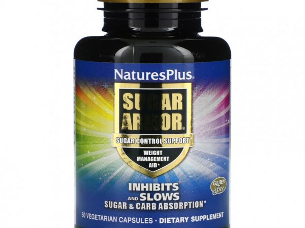 NaturesPlus, Sugar Armor, добавка для контроля сахара, 60 вегетарианских капсул