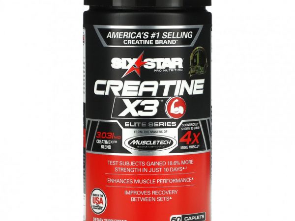 Six Star, Creatine X3, Elite (серия), 60 капсуловидных таблеток