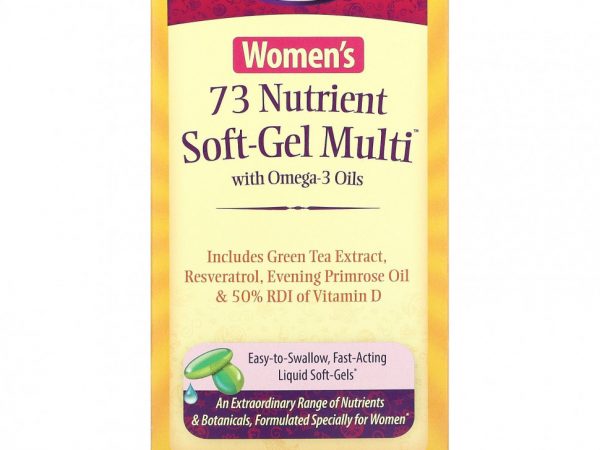 Nature's Secret, 73 Nutrient Soft-Gel Multi, мультивитамины для женщин с маслами омега-3, 60 желатиновых капсул