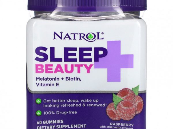 Natrol, Sleep + Beauty, Малина, 60 жевательных конфет
