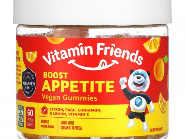Vitamin Friends, Веганские жевательные конфеты для повышения аппетита, апельсин, 60 жевательных конфет с пектином