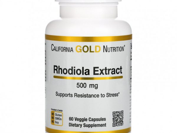 California Gold Nutrition, экстракт родиолы, 500 мг, 60 вегетарианских капсул
