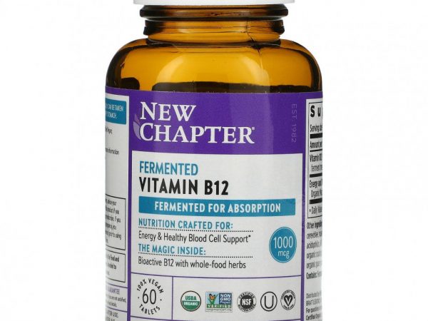 New Chapter, Fermented Vitamin B12, 60 Vegan Tablets