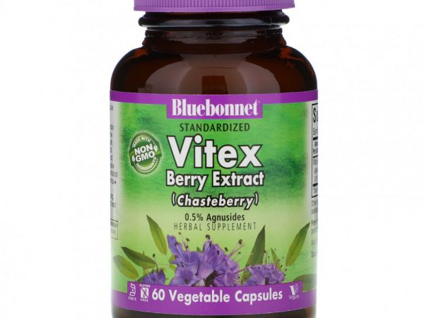 Bluebonnet Nutrition, Экстракт ягод витекса, 60 растительных капсул