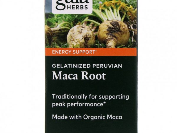 Gaia Herbs, Желатинированный корень маки, 60 растительных капсул
