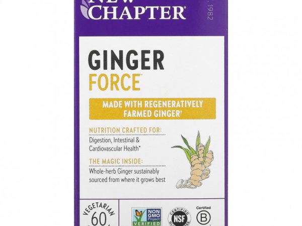 New Chapter, Ginger Force, 60 вегетарианских капсул