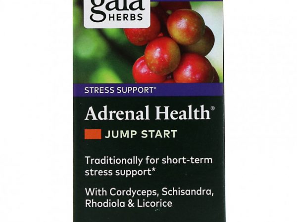 Gaia Herbs, Adrenal Health, Jump Start, 60 веганских фитокапсул с жидкостью