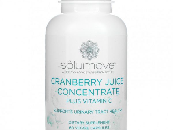 Solumeve, концентрат клюквенного сока с витамином C, 60 растительных капсул