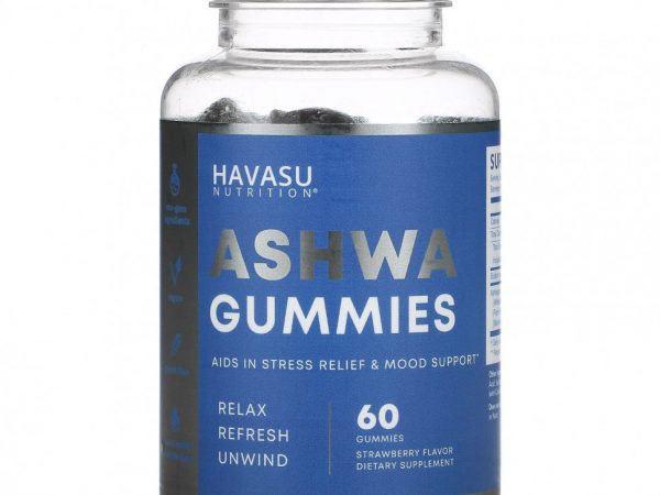 Havasu Nutrition, Ashwa Gummies, клубника, 60 жевательных таблеток