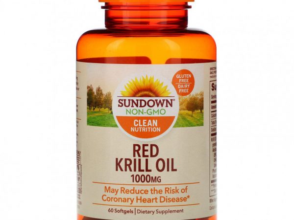 Sundown Naturals, Масло красного криля, 1000 мг, 60 мягких таблеток
