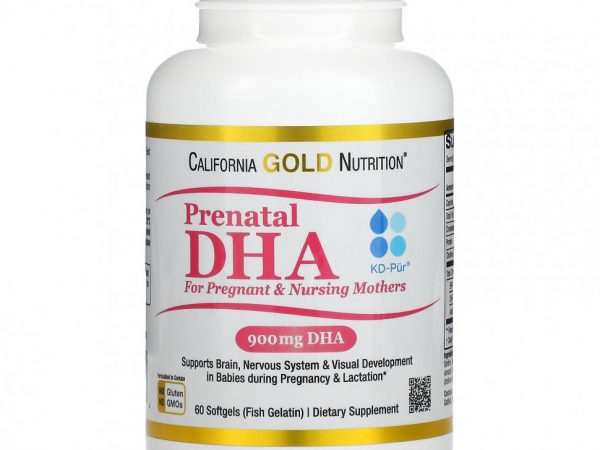California Gold Nutrition, пренатальная ДГК для беременных и кормящих женщин, 450 мг, 60 мягких таблеток