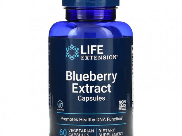 Life Extension, экстракт голубики в капсулах, 60 вегетарианских капсул
