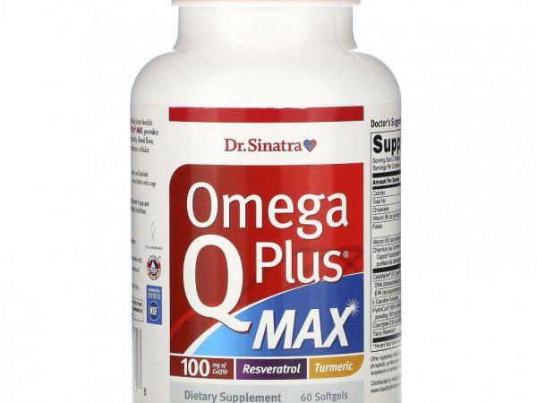 Dr. Sinatra, Omega Q Plus MAX, 60 Softgels