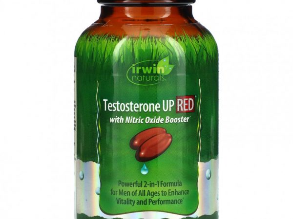 Irwin Naturals, Testosterone UP RED с бустерами с оксидом азота, 60 желатиновых капсул