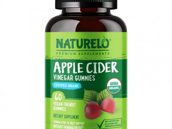 NATURELO, Жевательные мармеладки с яблочным уксусом, 60 веганских жевательных таблеток