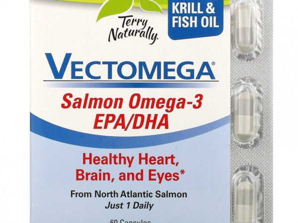 Terry Naturally, Vectomega, Лосось Омега-3 EPA / DHA, 60 капсул