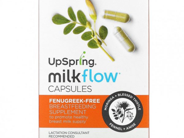 UpSpring, MilkFlow, без пажитника, 60 вегетарианских капсул