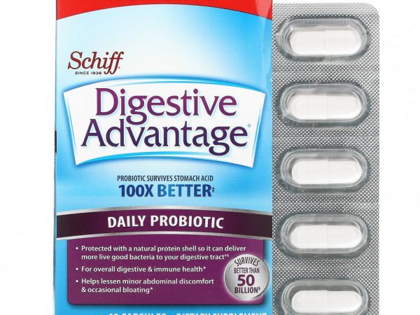 Schiff, Digestive Advantage, ежедневный пробиотик, 60 капсул