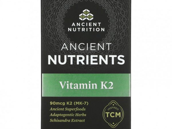 Dr. Axe / Ancient Nutrition, Ancient Nutrients, витамин K2, 60 капсул