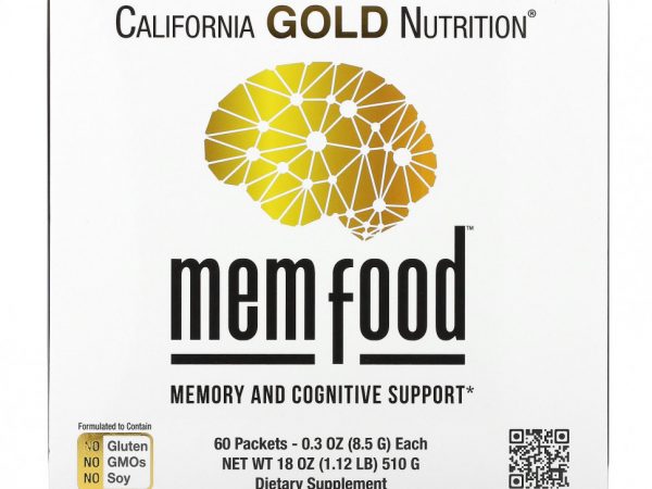 California Gold Nutrition, MEM Food, для поддержки памяти и когнитивных функций, 60 пакетиков по 8,5 г (0,3 унции) каждый