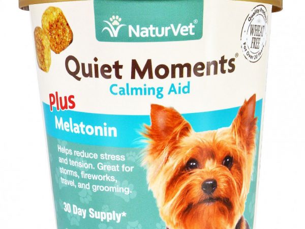 NaturVet, Quiet Moments, успокоительное плюс мелатонин, 70 мягких жевательных таблеток