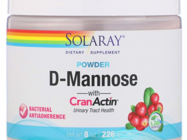 Solaray, D-манноза с порошком CranActin, 2000 мг, 226 г (8 унций)