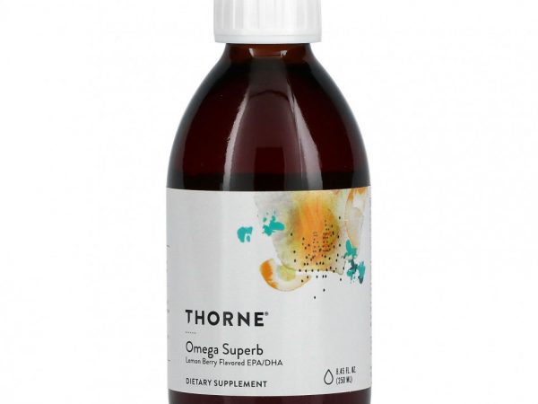 Thorne Research, Omega Superb, добавка с омега кислотами, со вкусом лимона и ягод, 250 мл (8,45 жидк. унции)