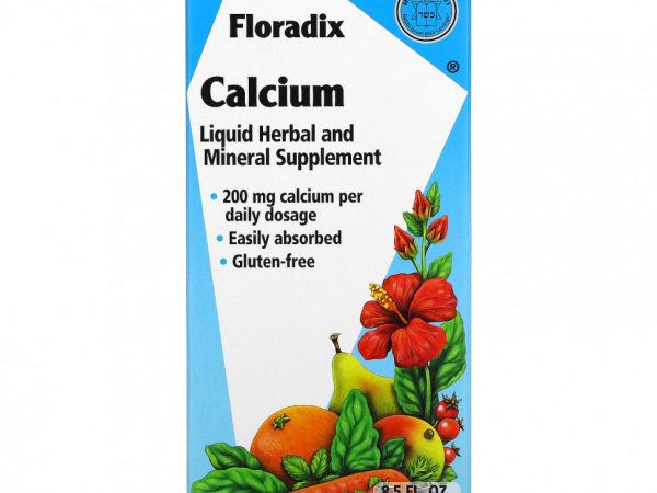 Gaia Herbs, Floradix, кальций, 200 мг, 250 мл (8,5 жидк. Унции)