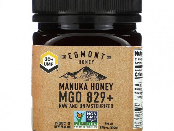 Egmont Honey, Мед манука, необработанный и непастеризованный, 829+ MGO, 250 г (8,82 унции)