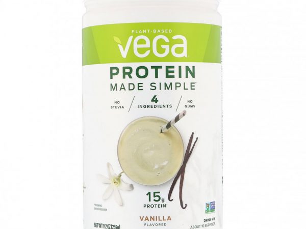 Vega, Protein Made Simple, протеин, ваниль, 259 г (9,2 унции)