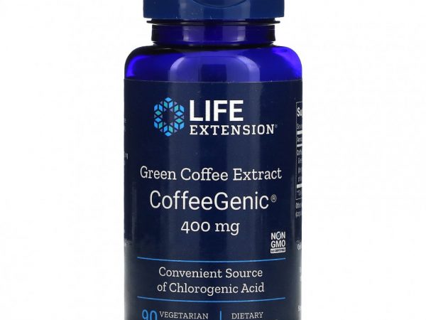 Life Extension, CoffeeGenic, экстракт зеленого кофе 90 овощных капсул