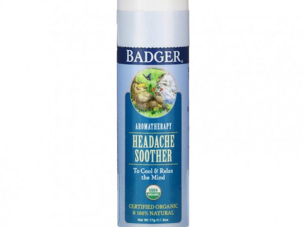 Badger Company, Aromatherapy, успокаивающее средство от головной боли, перечная мята и лаванда, 17 г (0,60 унции)