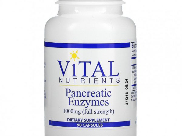 Vital Nutrients, Ферменты поджелудочной железы, 500 мг, 90 капсул