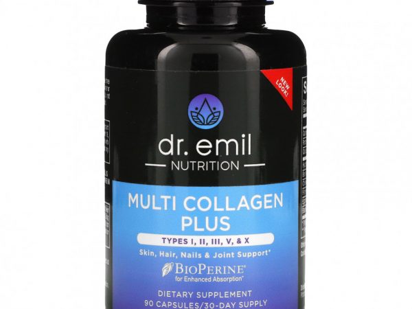 Dr Emil Nutrition, Multi Collagen Plus, типы I, II, III, V и X, 90 капсул