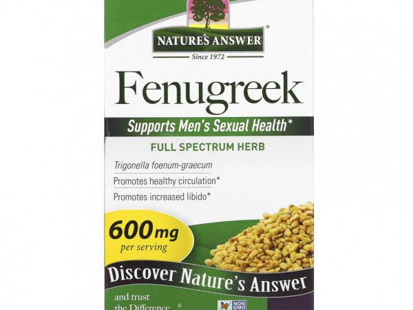 Nature's Answer, Пажитник, 600 мг, 90 вегетарианских капсул