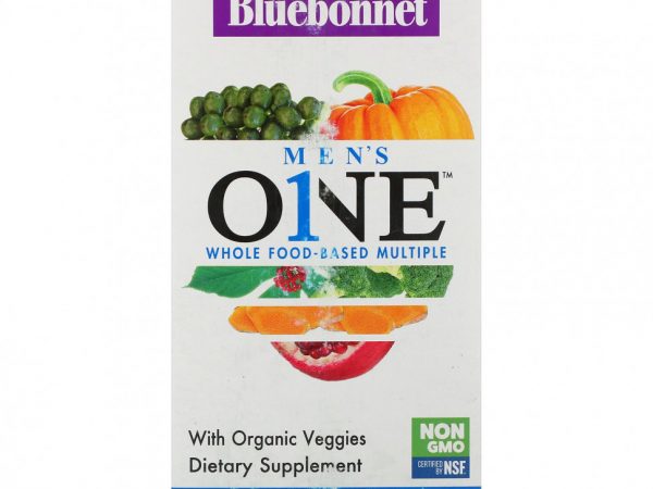 Bluebonnet Nutrition, Men's ONE, комплекс на основе цельных продуктов, 90 растительных капсул
