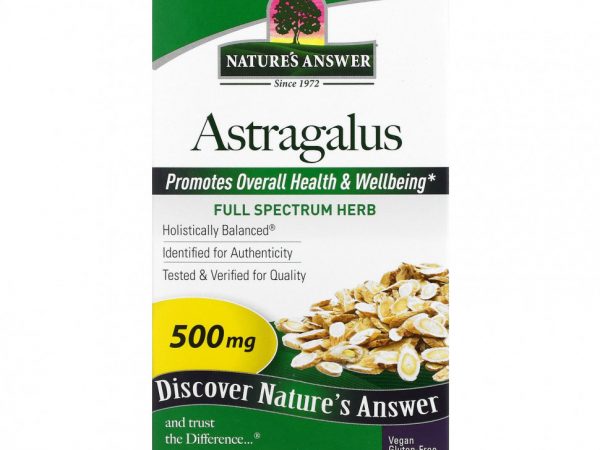 Nature's Answer, астрагал, 500 мг, 90 вегетарианских капсул
