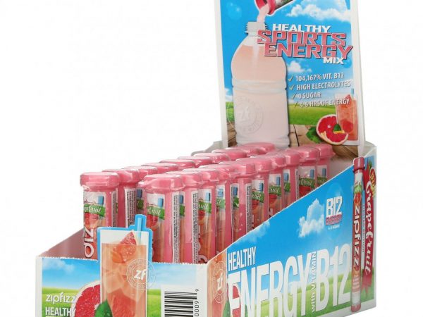 Zipfizz, Healthy Energy Mix With Vitamin B12, Pink Grapefruit, 20 Tubes, 0.39 oz (11 g) Each